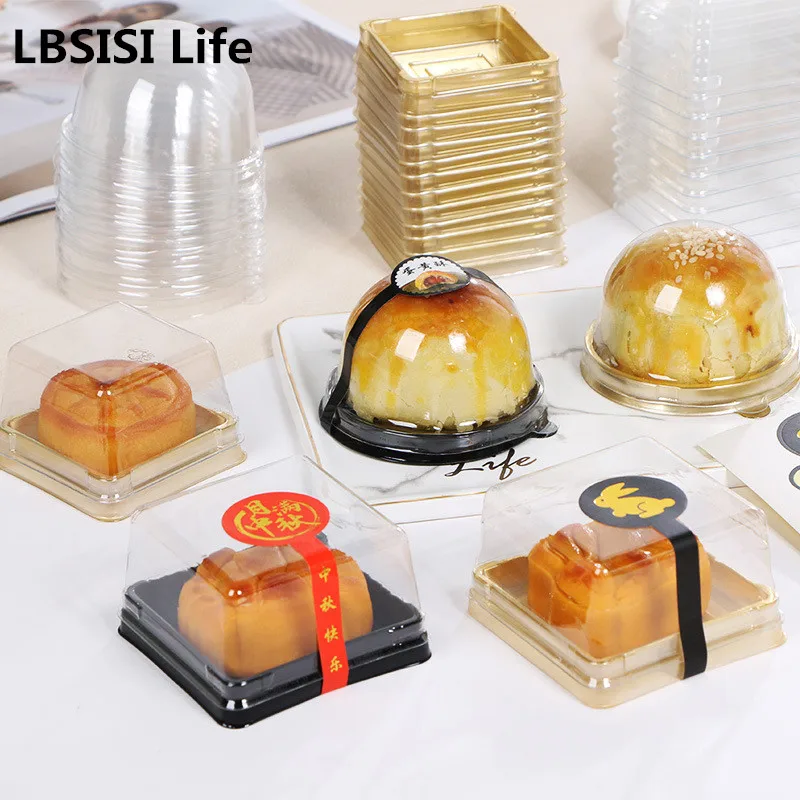 

LBSISI Life 50pcs/Lot Mooncake Bottom With Cover Tray Egg Yolk Crisp Cake Packing Mid-Autumn Festival Party Give Gift Decoration