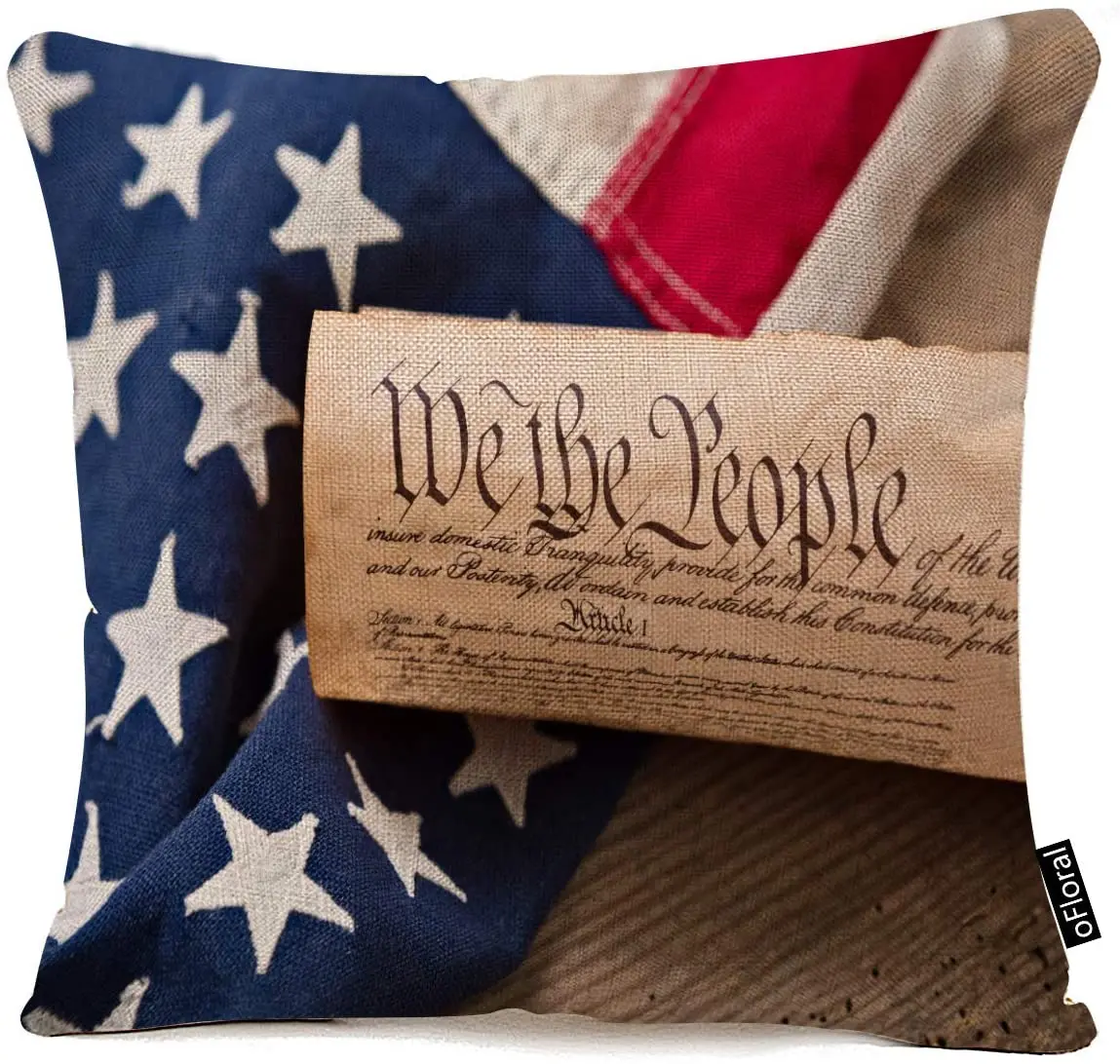 

Наволочки oflower в винтажном стиле с американским флагом и деревенским деревом