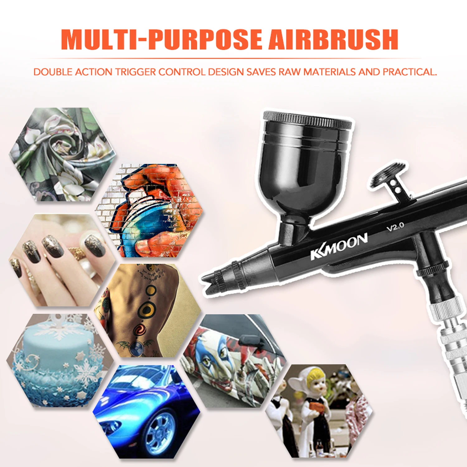 Аэрограф spresing Профессиональный Многоцелевой подачи двойного действия Набор 8cc