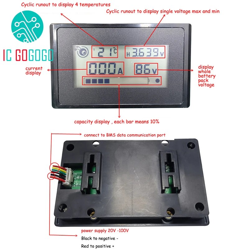 ANT BMS ЖК-экран новейшая версия литий-ионная Lipo lifepo4 Защитная панель для литиевой