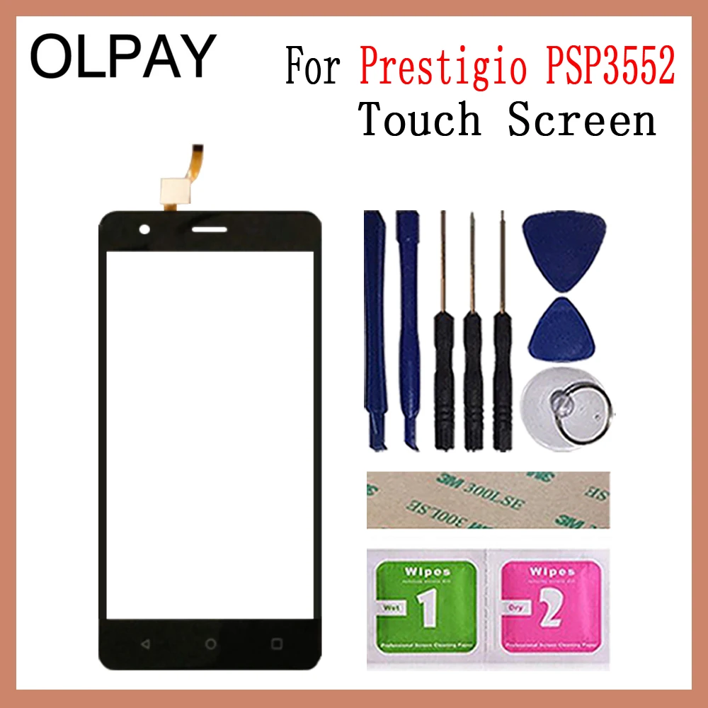 Black With Tools OLPAY 5,5 '' мобильный телефон сенсорный экран для Prestigio Muze H3 psp 3552 psp 3552 DUO Переднее стекло сенсорный экран сенсорная панель - Цвет: Black With Tools