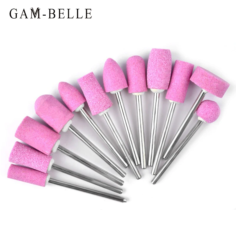 

GAM-BELLE 12 Pcs Ceramic Nail Drill Bits Electric Manicure Head Replacement Device For Pedicure Polishing Mill Cutter Nail Files