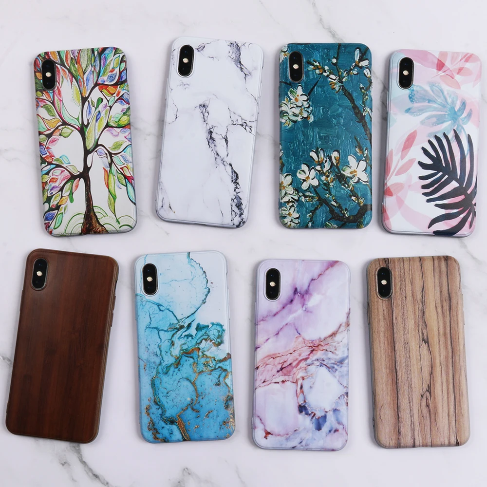 

AXD Design Printed Soft Case Coque For Huawei Y5 Y6 Y7 Prime Pro Y9 2018 2019 y6Pro 2017 y7 2019 Colorful Marble Back Shell Cove