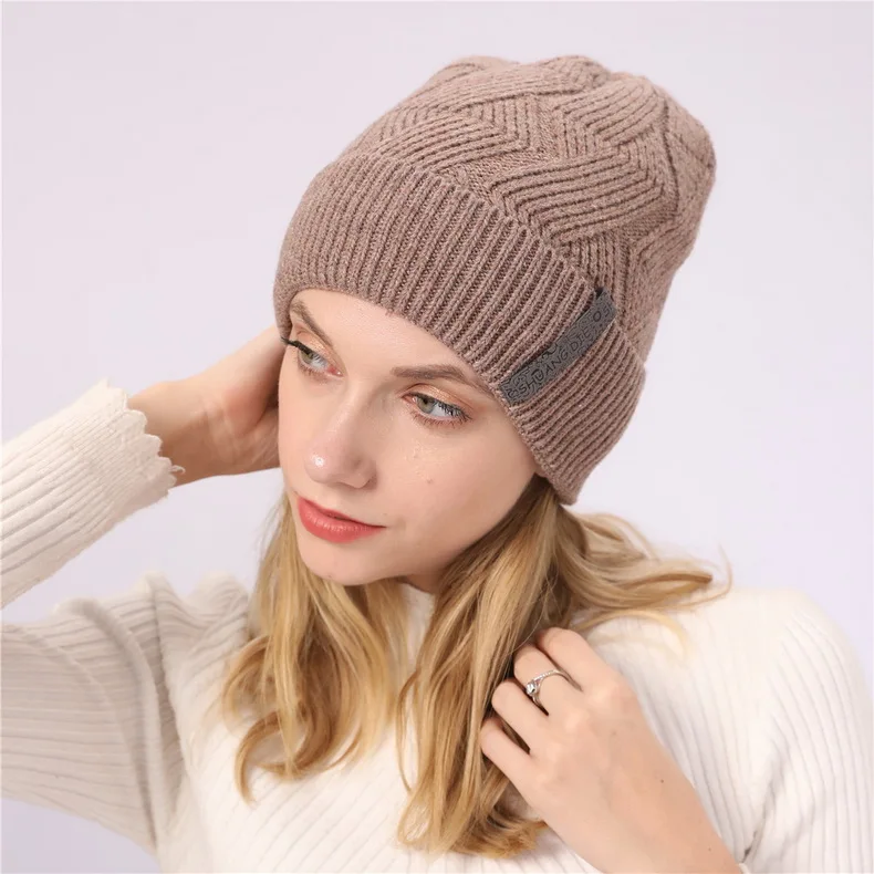 NUZADA брендовые зимние вязанные шапочки Skullies шапочки шапки s мужские женские шерстяные плюс бархатные со стразами шапка с наушниками уличные лыжные теплые шапки