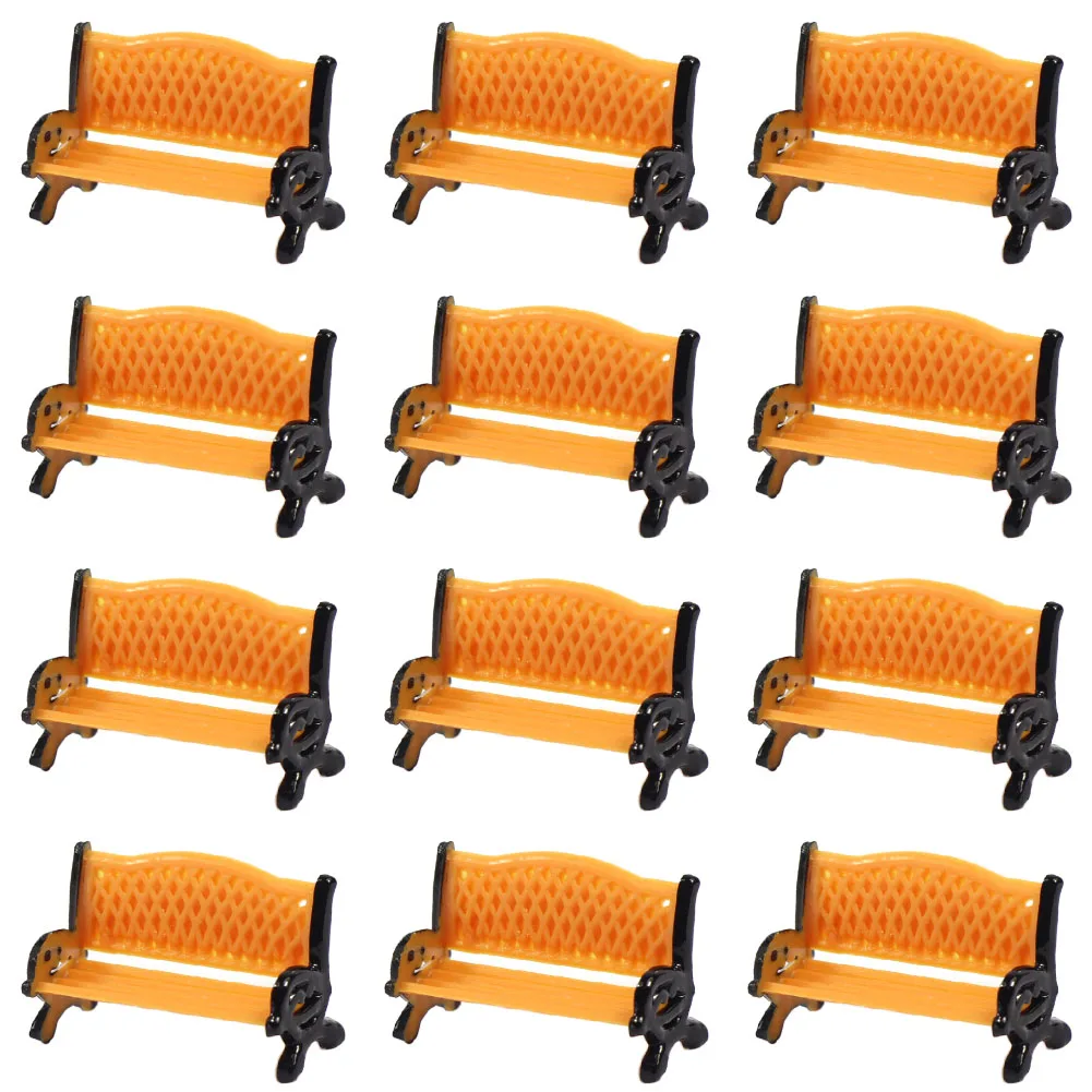 

12 шт. модель железной дороги масштаб 1:87 платформа Парк улица оранжевые сиденья скамейка диван кресло ZY35087OO