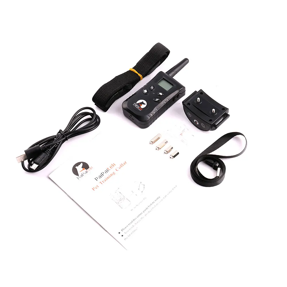 

1Set Rechargeable Remote Blue Screen Waterproof Vibrate Shake Pet Dog Training Bark Stop Collar Trainer Pet Dog No Bark Collar