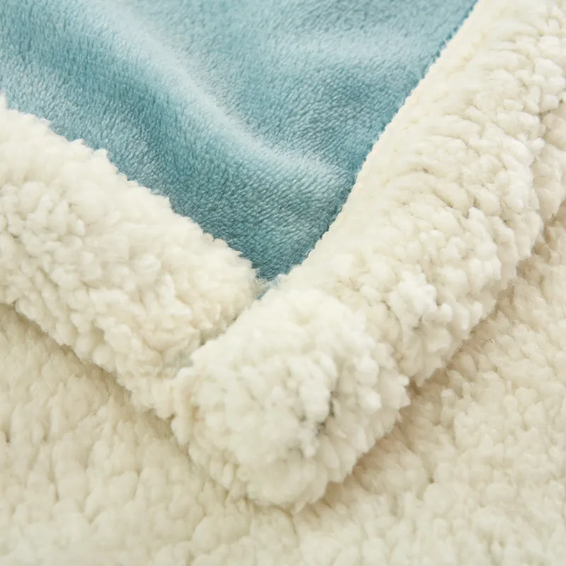 

Large Warm Thicken Lambskin Throw Blanket Coverlet Fleece Fuzzy Sherpa Blankets For Beds Solid Sofa Deken Bedspread Cover Couch