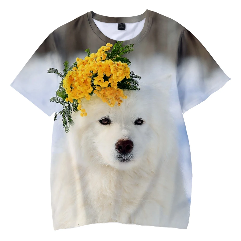 2019 г. Детская футболка с 3D-принтом Samoyed для взрослых 0r модная весенне-летняя