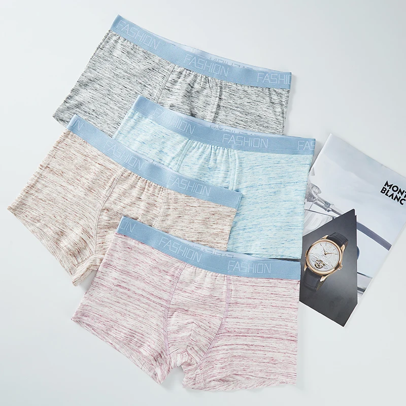 Комплект из 4 предметов хлопковое сексуальное нижнее белье мужские боксерские