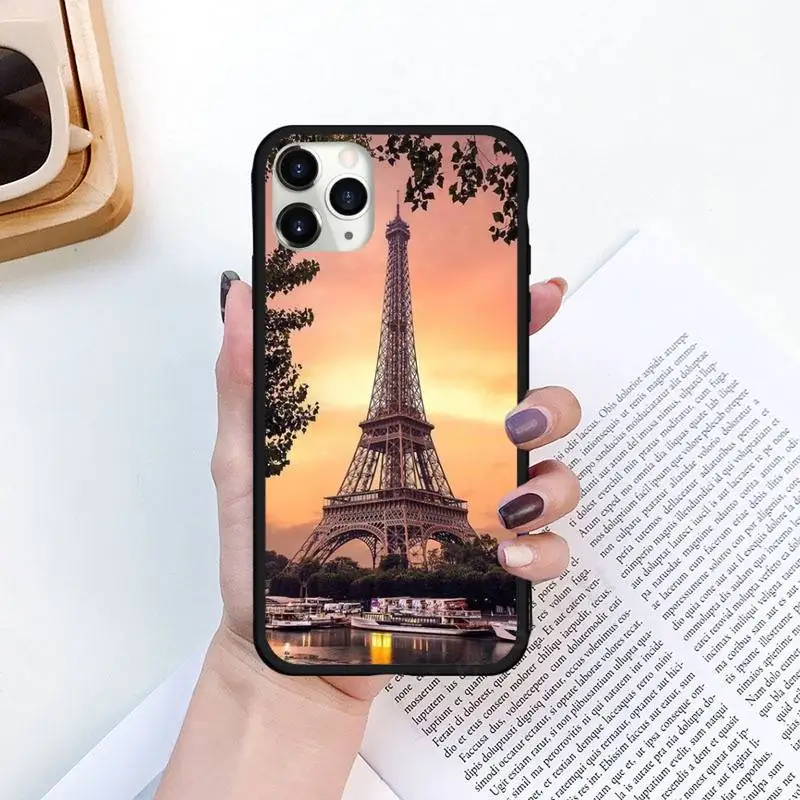

Eiffel Tower fashion pattern Phone Cases for iPhone 11 12 pro XS MAX 8 7 6 6S Plus X 5S SE 2020 XR Luxury brand shell funda