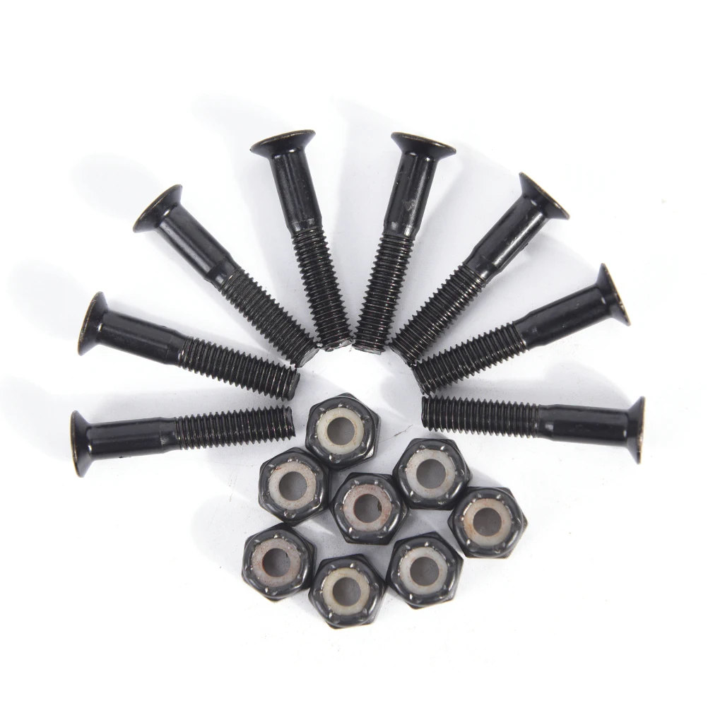 8 пар длинных слайдов болты для Лонгборда металлические винты Черные скейтборда