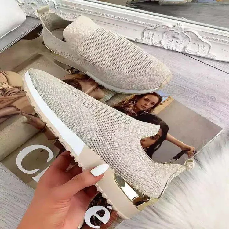 

2021 New Fashion Sneakers Women's Vulcanized Shoes Ladies Solid Color Pull-on Sneakers Women Casual Sneakers Large Size 40-43