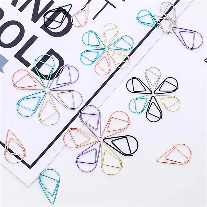 MIUSIE 20 шт. металлические зажимы в форме капли золотой серебряный цвет милые для