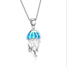 Ожерелье женское с подвеской в виде медузы, опала