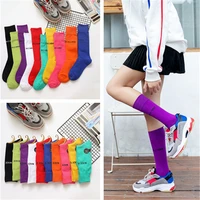 fashion printed letter stretch sport socks of women cozy soft cotton mid socks breathable casual socks young girlstudent socks