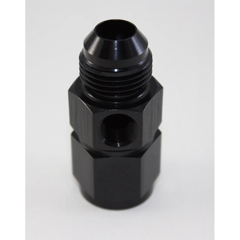 

8AN Female To -8AN Male WITH/ 1/8 NPT Side Port For Gauge Sensor BLACK Coupler