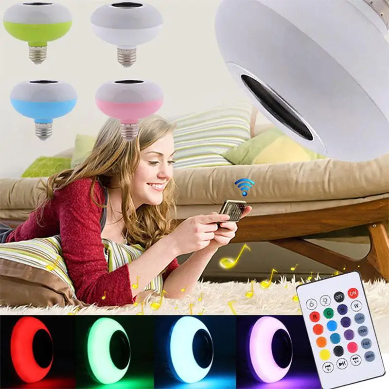 

Bluetooth 4.0 Wireless LED Music Bulb LED Loudspeaker Smart Gift Home KTV Colorful Portable Audio Lamp APP Control Bar