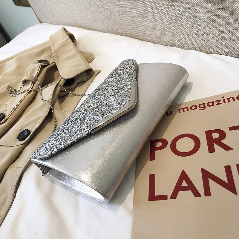 Шикарная вечерняя сумка с блестками модная женская сумка-клатч через плечо