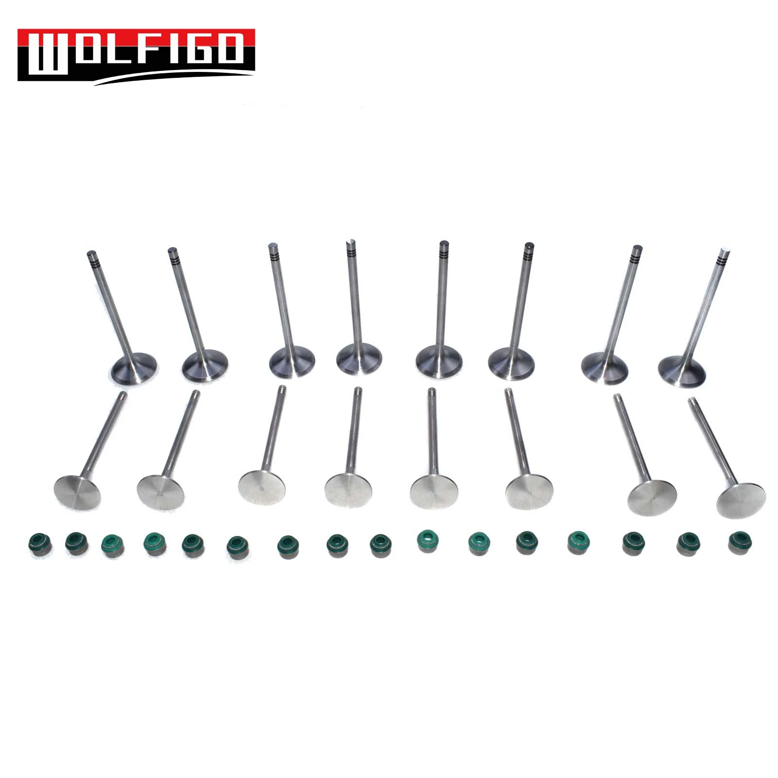 WOLFIGO Впускной Выпускной клапан и шток сальник для VW Golf G-TI тигуан Жук AUDI 06D109601M, 06D 109 601 M, 06D109611H, 036109675A