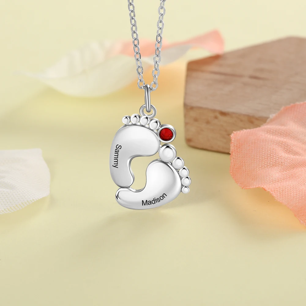 Персонализированная гравированная Детская Подвеска для ног ожерелье с