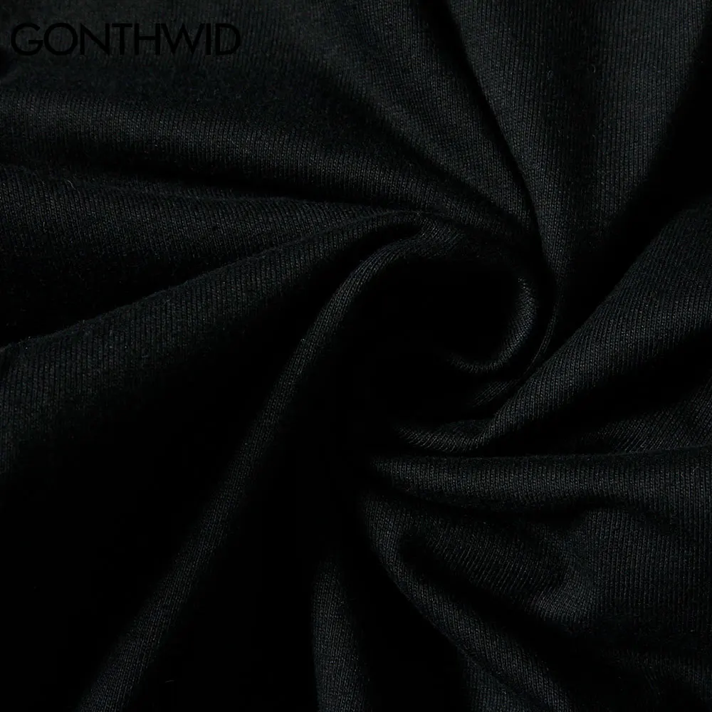 

GONTHWID Tees Shirts Streetwear Seaside Sunset Cotton Tshirts Casual Harajuku Summer Loose Hip Hop Fashion Men Short Sleeve Tops