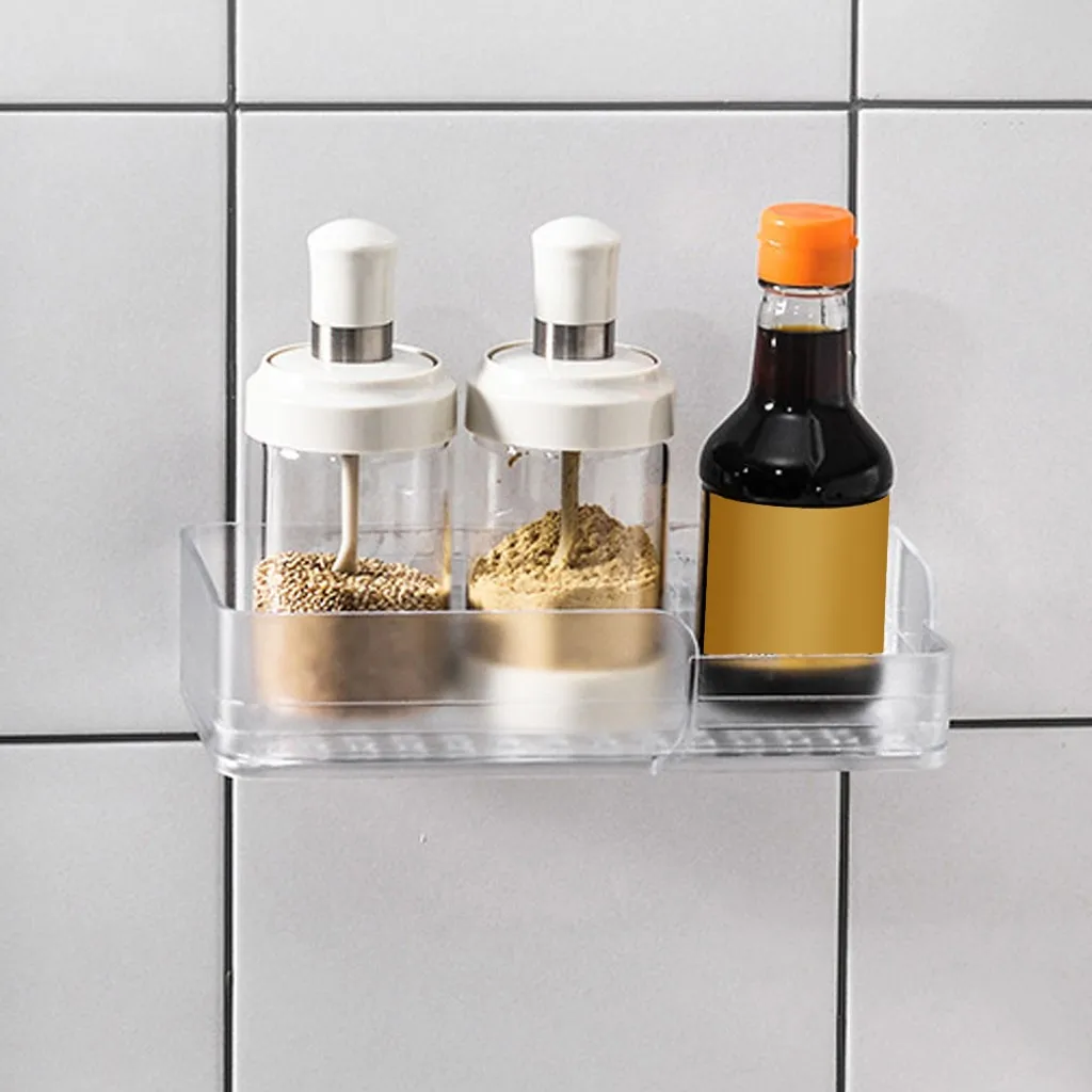 Душ Caddy клей ванная комната полка для хранения кухонная стойка бумага
