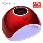 Лампа для ногтей ROHWXY Star5 с 33 светодиодами, УФ-сушилка для дизайна гель-инструмента, лампа для сушки ногтей, авто сенсор, лампа для полировки ногтей для маникюра своими руками