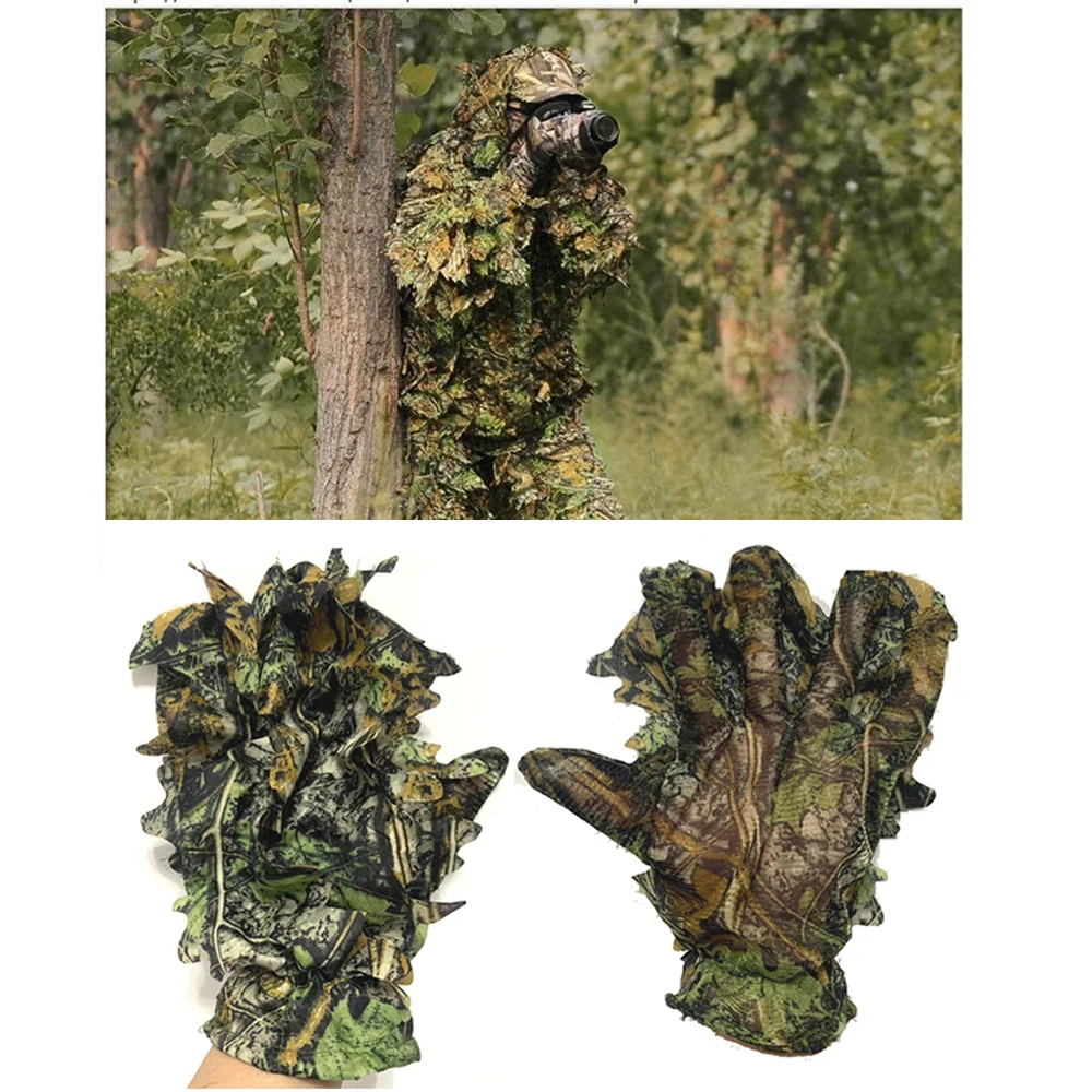 Охотничьи перчатки Ghillie камуфляжные Костюмные камуфляжный головной убор с 3D