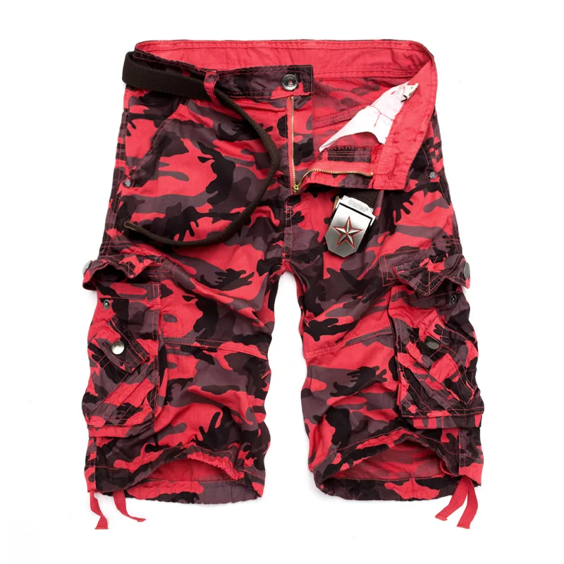 

US Size 2021 New Camouflage Loose Cargo Shorts Men Cool Summer Military Camo Short Pants Homme Cargo Shorts