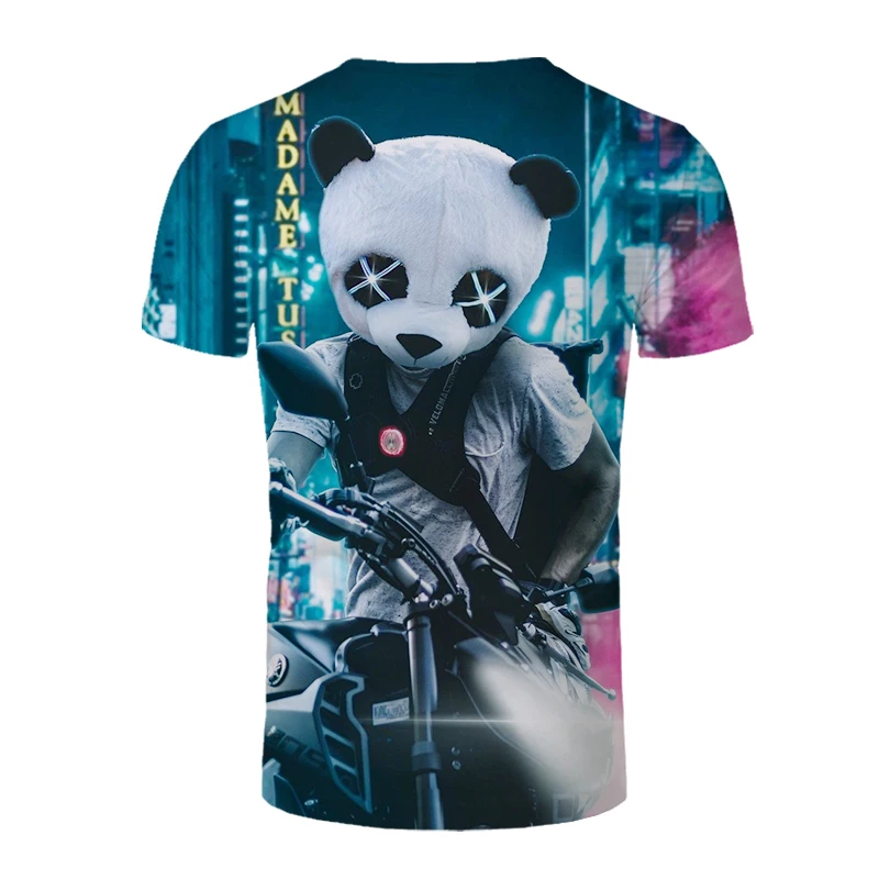 

2021 new 3D panda man T-shirt men's animal T-shirt cool 3D style pattern 3DT shirt summer trend short sleeve