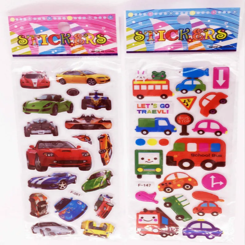 Наклейки Детские 6 листов стикеры с автомобилем для обучения учителю аниме