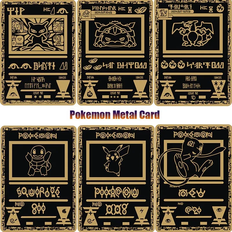 

Spot Takara Tomy Pokemon Metal Card Bikachu Squirtle Series Anime Fighting Game Shining Card Combination Battle Toy Gift
