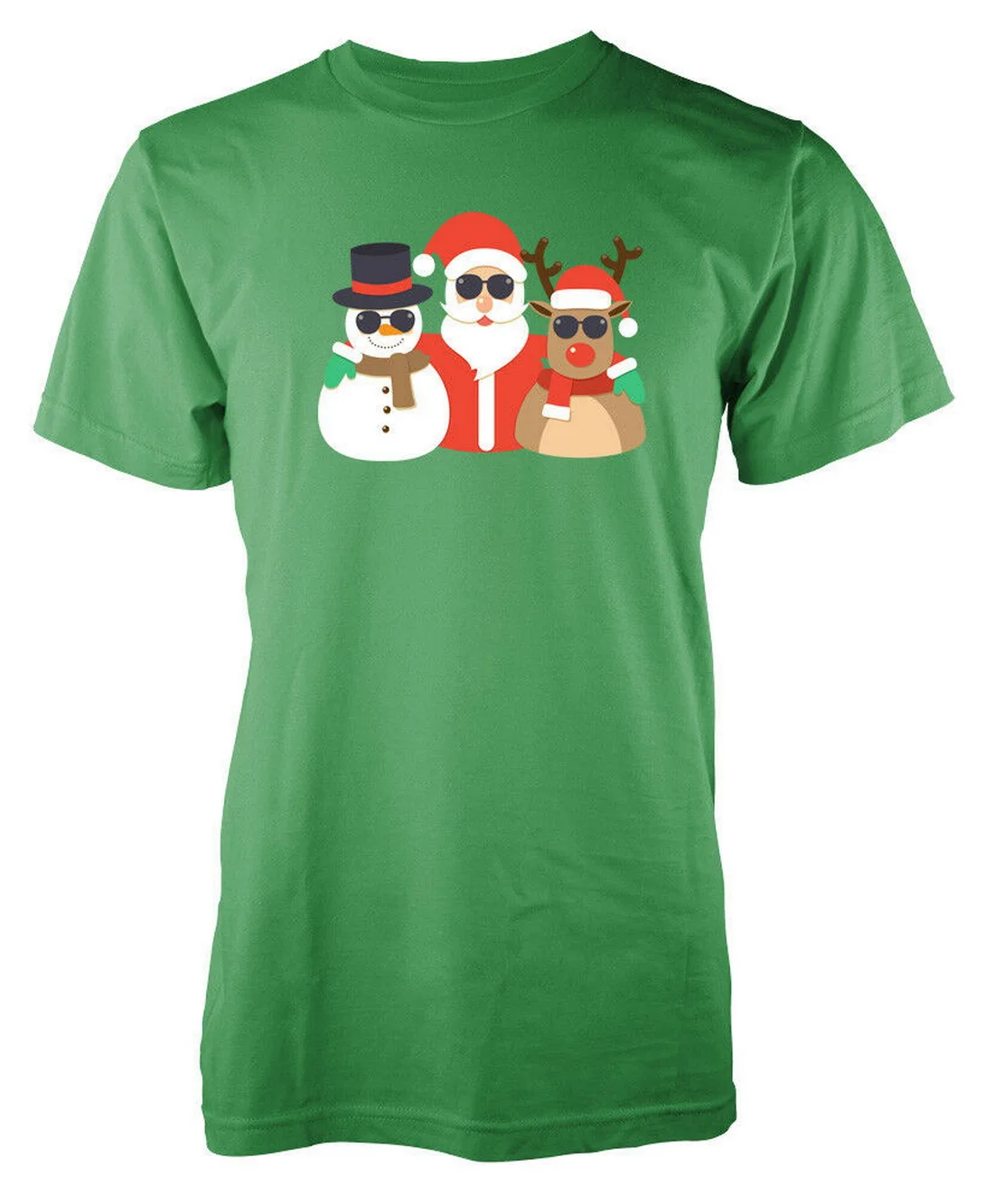 

Cool Santa Reindeer Snowman Shades Christmas Adult Tops Tee T Shirt Summer Style Tops T-Shirt