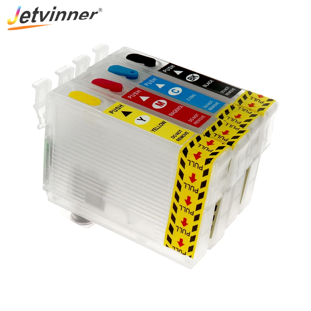 Перезаправляемый картридж Jetvinner 4-цветный для Epson T1281 с чипами ARC Stylus S22 SX125 SX420W SX425W