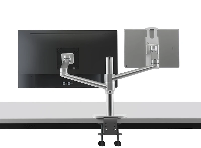 OL-3T Aluminum 3 in 1 Height Adjustable Desktop Dual Arm 17-32 inch Monitor Holder+10-17 Laptop Stand +14 Tablet Mount | Компьютеры и