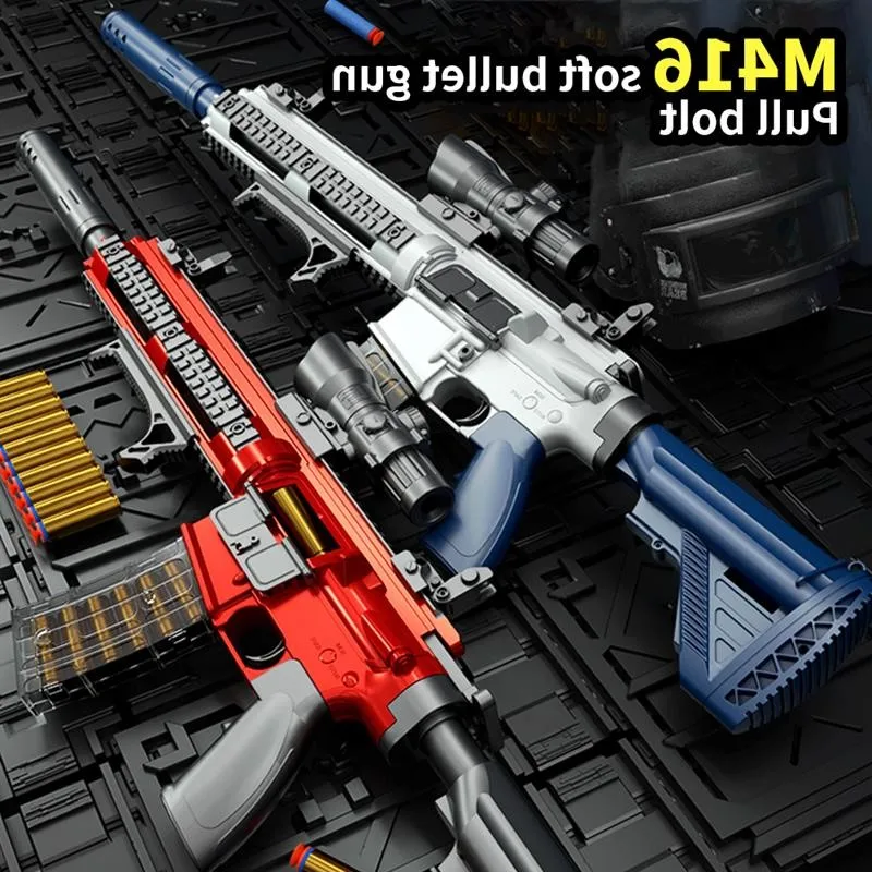 

M416 Soft Bullet Sniper Rifle Pneumatic Airsoft Toy Gun Weapon Pistol For Kid Outdoor CS Manual Air Shoting Gun Birthday Gift