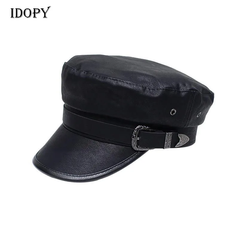 Кепка Idopy из искусственной кожи женская плоский берет Капитана | Аксессуары для