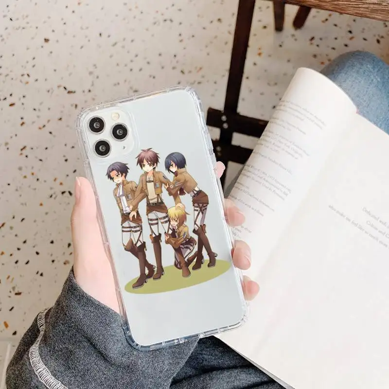 

Anime Japanese attack on Titan Phone Case Transparent for iPhone 11 12 mini pro XS MAX 8 7 6 6S Plus X 5S SE 2020 XR