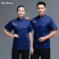 2021 new chef shirt short sleeve men women ladies chef jacket hotel barbershop sushi working clothes kitchen restaurant uniform