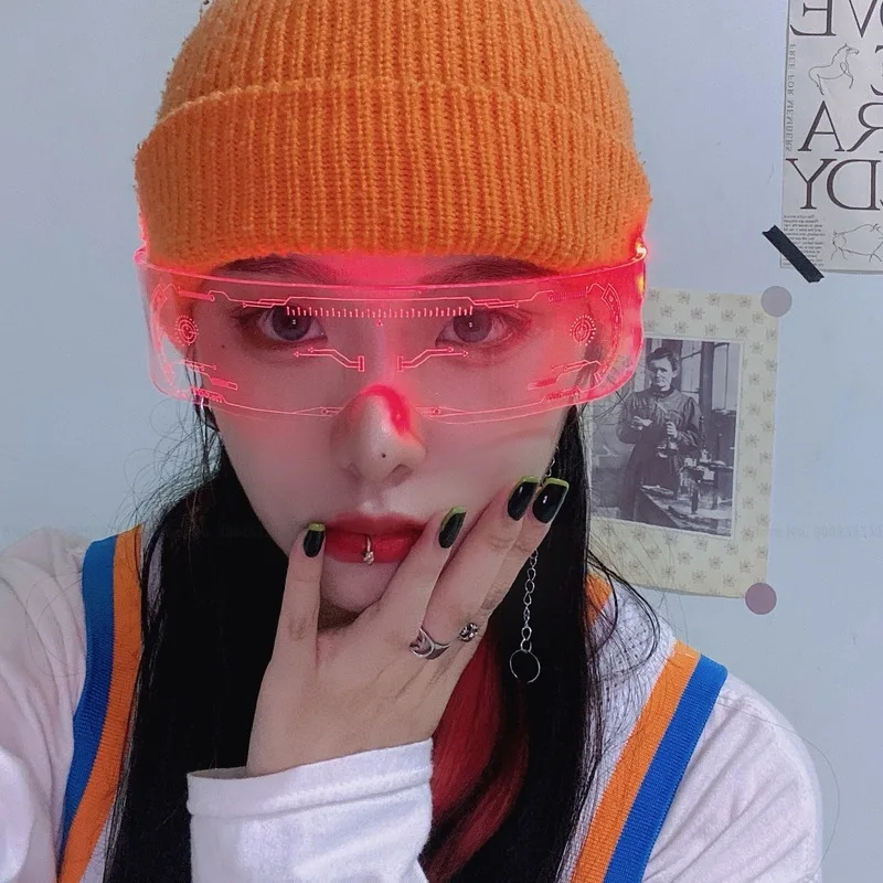 Модные светодиодные очки в стиле хип-хоп для женщин и мужчин уличная одежда