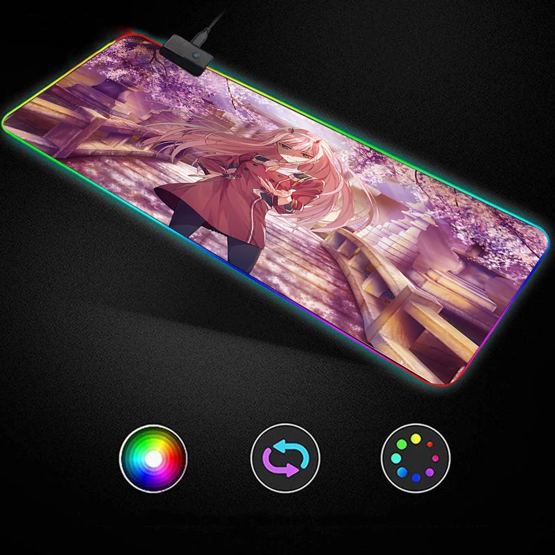 

Darling In the Franxx 40x90cm Gaming Large Mousepad RGB Computer Mouse Pad Gamer Mause Pad LED Backlit Mat Keyboard Desk Mat