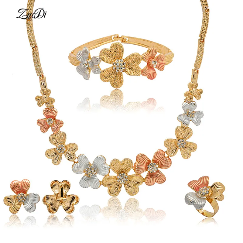 

ZuoDi nigerian wedding woman accessories jewelry set fashion african beads jewelry set dubai gold colorful jewelry set Wholesale
