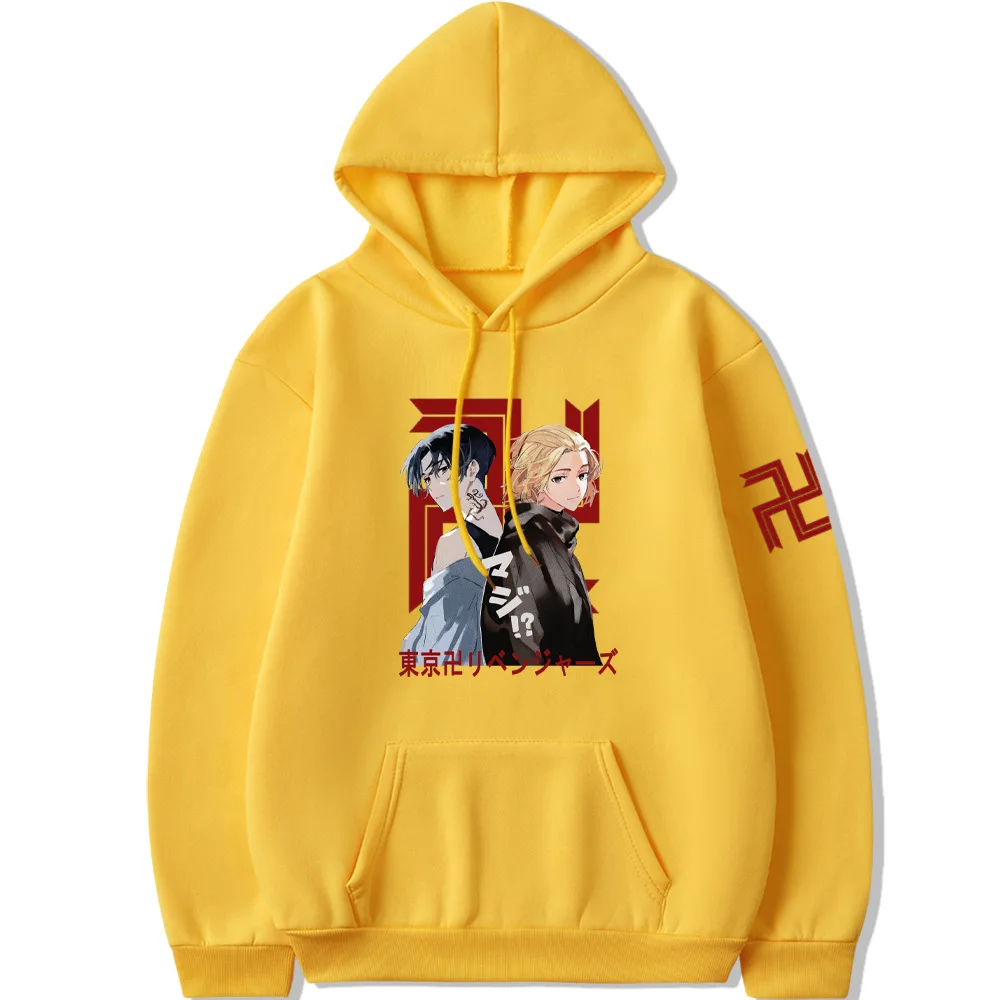 

Winter Harajuku Oversize Fleece Tokyo Revengers Korean loose Lover Sweatshirt Printing Casual Winter loose Stitch Hooded New