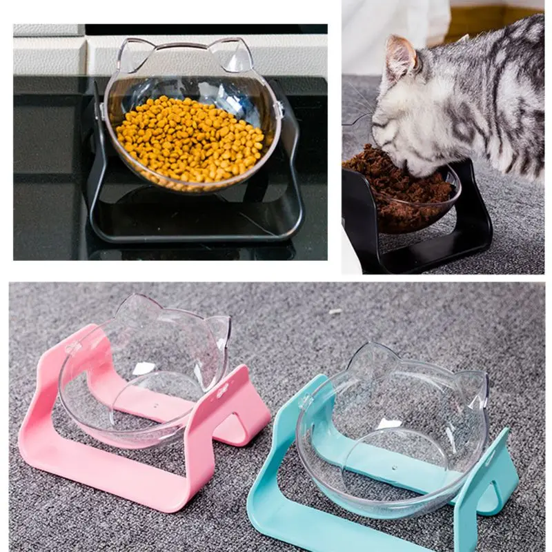 Поилка для питомцев портативная прозрачная Регулируемая миска кормления кошек с