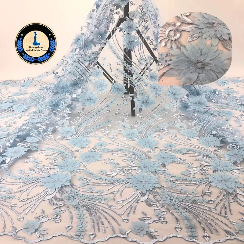 New 2019 Nigeria lace Fabric High Quality Africa Lace French Embroidery 3D decal Used for women Wedding dress | Дом и сад