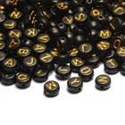 Бусины из акрила для изготовления ювелирных изделий сделай сам, круглые бусины-буквы с отверстием алфавита 4 х7 мм, насыпью, аксессуары для ожерелий, браслетов