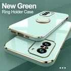 Новый зеленый чехол для Xiaomi Redmi Note 10 Pro 2021, новый Note10, 10pro, 10s, квадратный силиконовый чехол с кольцом-подставкой