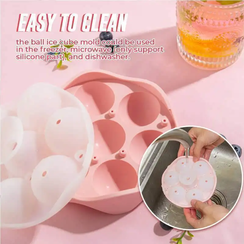 

7-Hole Ice Ball Maker Ice Box For Ice Flexible Silicone Whiskey Cocktail DIY Round Ice Ball Ice Grid Party For Bar Kitchen Tools