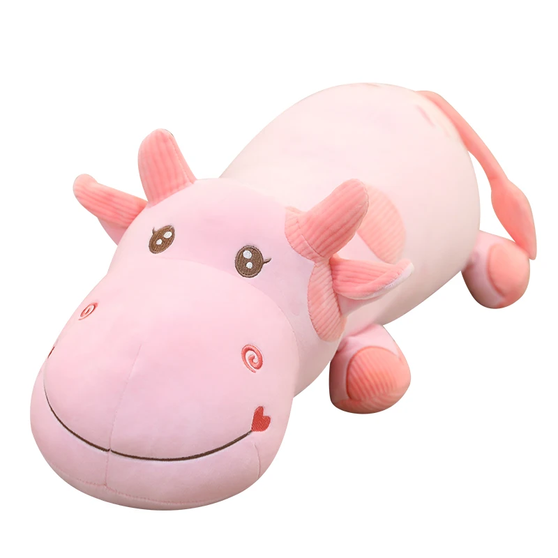 

80cm Cute Plush Cattle Stuffed Animals Toys Soft Plushie Cow Sleeping Pillow Girls Kids Gifts Birthday Present
