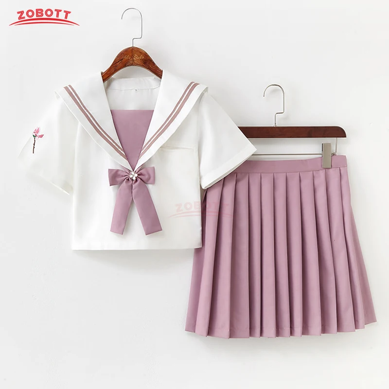 Японская розовая школьная форма JK моряка для студентов средней школы одежда